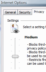 privacy slider screenshot