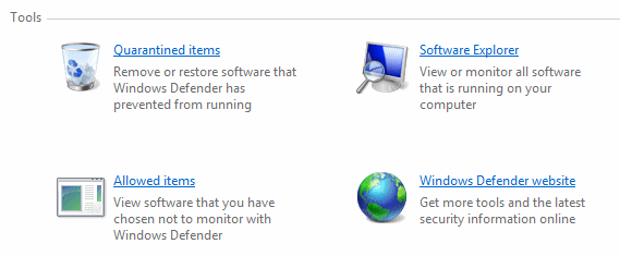 windows defender tools screenshot